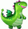 Ballonheld Folienballon Dragon green ca. 92x92cm heliumgeeignet lange Schwebezeit Kinderballons