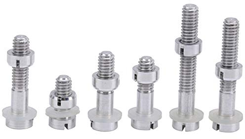 Tomotato 6pcs M2.5 Schraubenbolzen Muttern Unterlegscheiben Set Silber Plattenspieler Tonabnehmer Tonabnehmer Schrauben für Plattenspieler Tonabnehmer Montagekit