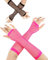 Bencailor 2 Paar Lange Netz Handschuhe Fingerlose Netz Handschuhe Tanz Party 80er Jahre Fingerloses Zubehör Party Zubehör Handschuhe für Party Kostüm Zubehör (Schwarz und Rosa)