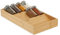 Relaxdays 2 Especieros para Cajones, Bambú, 5 x 20 x 38 cm, 3 Filas, Organizador Especias Horizontal, Soporte Condimentos, Natural