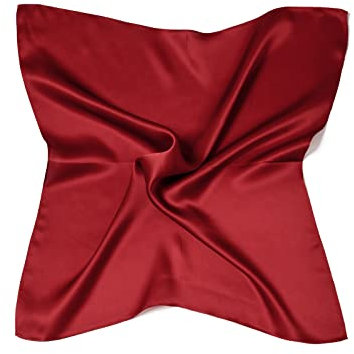 MayTree Seidentuch aus 100% Maulbeer-Seide - Quadratisch einfarbig kirsch rot 53x53 - Luxuriöses Damen Halstuch - Eleganter Bandana-Schal für Damen - Luxus und Komfort für Erwachsene