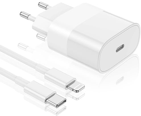 CyvenSmart iPhone Schnellladegerät mit Ladekabel 2M,20W iPhone Ladegerät USB C Ladegerät mit iPhone Schnellladekabel,USB C Netzteil Ladestecker Adapter für Apple iPhone 13/12 pro/12/11 Pro/XS Max/