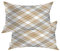 BaoNews Beige Plaid Platinum Throw Pillow Covers,Gold Tartan Diagonal Gray Abstract Cushion Cover Digital Blended Hidden Zipperl Decorative Pillowcases for Hair Skin Lumbar 12X20 IN 2 Pcs