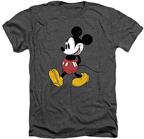 Cotton Soul Disney Mickey Mouse Classic Walk Mens T Shirt, Charcoal Heather, XLG