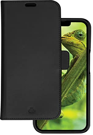 dbramante1928 Lynge - Flip-Hülle für Mobiltelefon - nachhaltiges Vollnarbenleder - Schwarz - für Apple iPhone 14 Pro