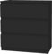 VBChome Kommode mit 3 Schubladen Schwarz matt 80 x 39 x 81 cm Grifflose Schubladenkommode Holz Mehrzweckschrank Mehrzweckschrank für Flur Schlafzimmer Wohnzimmer Kinderzimmer Einfache Montage