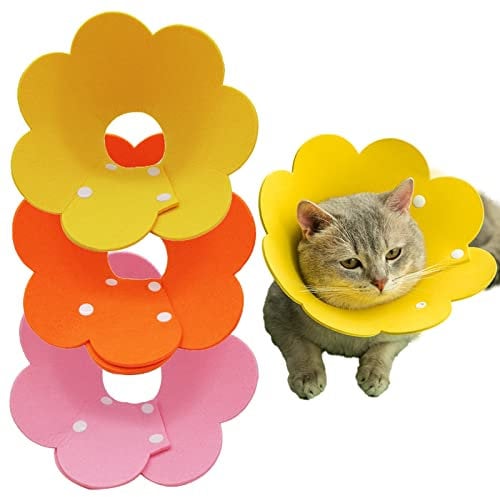 DKDDSSS 3PCS Katze Schutzkragen, Soft Weich Halskrause Katzen Halsband, Anti Biss Safety Einstellbarer, Bequemes E-Kragen, für Katzen Kleiner Hunde Nach Operation und Verletzungen