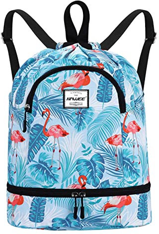 HAWEE Wasserdicht Kordelzug Rucksack mit Innentasche Groß Turnbeutel Kordelzug Tagesrucksack Tunnelzug Tasche Sporttasche Unisex für Frauen Männer Reise Alltag Schule Outdoor Yoga Schwimmen Strand