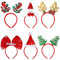AWCIGG Lot de 6 Pièces Serre-Têtes Noël, Bandeau Noel, Chapeau de Noël Bonhomme de Neige Arbre de Noël Serre-Tête en Bois de Renne pour Femme Adultes et Enfants, Accessoires pour Les Fêtes de Noël