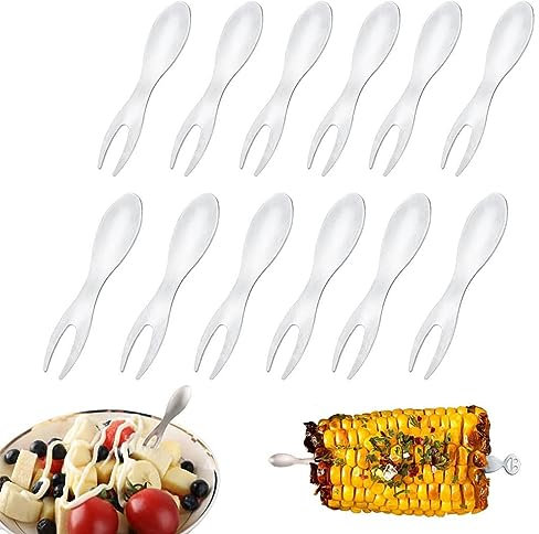 Soportes de Mazorcas de Maíz Pinchos para Mazorcas de Maíz soporte para maíz de acero inoxidable Maíz Brochetas de Acero Inoxidable para Tenedor de BBQ Cocina Casera de Frutas de Maíz Dulce 15pcs