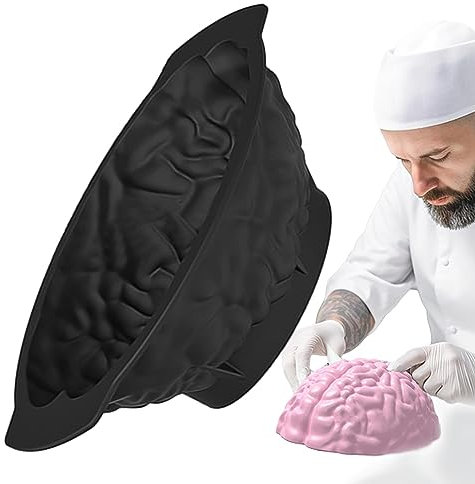 Moule En Silicone En Forme De Cerveau – Moule À Gelée De Cerveau – Moule En Silicone Pour Le Cerveau – Moule À Gâteau En Forme De Cerveau Humain – Moule À Gâteau En Silicone Pour Halloween, Pudding
