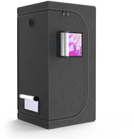 iPower Growzelt, 78,7 x 81,3 x 160 cm, Hydrokultur, wasserfestes System, einfache Einrichtung, mit herausnehmbarer Bodenwanne und Beobachtungsfenster für Sämlinge, Vermehrung, Blüte