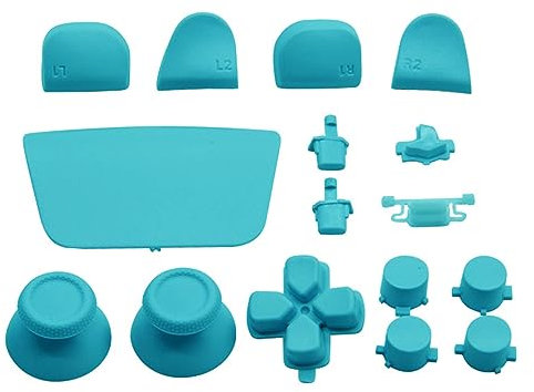 Septpenta 16 Stück Game Controller Ersatztasten, Vielseitige, Präzise Bedienung, Komfortabler Griff, Analoge Joysticks, Sensor Ersatzteile für PS5 Controller(Blau)