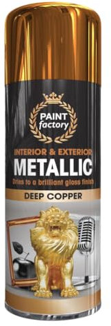 AlezyB 1 x Metallic Deep Copper Spray Paint 400ml Multi-Purpose Aerosol Use for Metal and Wooden Furniture, Ornaments, Decorative Items and Much More for Interior & Exterior