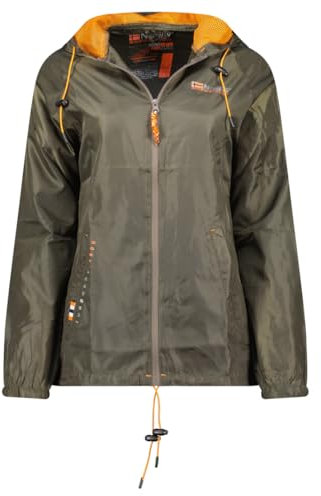 Geographical Norway Boat Lady - Veste Coupe Vent Femme Outdoor - Blouson Deperlant Manches Longues Femmes - Manteau Pluie Randonnee Saison Printemps Ete Automne Hiver (KAKI XL)