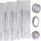 ZHXGO 3 Stück Glitzer Vorhang Party Deko, 1mx2m Luftschlangen Dekoration Hintergrund mit 2 Rollen Silberband und 1 Rolle Doppelseitigem Klebeband, Lametta Vorhang Silber für Hochzeit, Abschlussfeier
