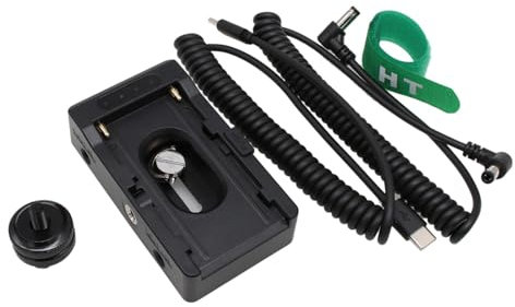 HangTon NP-F970 570 550 750 Battery Plate Adapter, PD USB-C, DC 12V 8V for Blackmagic Sony Canon Camera Monitor Wireless Transmitter Receiver Mic LED Light