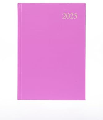 Collins Essential ESSA53.50-25 - Agenda 2025 con visualizzazione settimanale, copertina rigida effetto pelle, colore: rosa