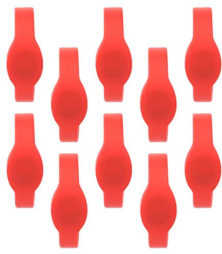 10 Stück RFID Armband, 13,56 MHz Silikon-Armband, RFID-Armband für Zugangskontrolle aus Silikon, Erwachsene Größe Rot wasserdichte IC-Karte verwendet für Zugangskontrolle Schwimmbad Sauna Raum Fußbad