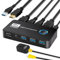TCNEWCL Conmutador KVM HDMI USB 3.0 8K @60Hz/4K @120Hz Para 2 PC 1 Monitor, Soporta HDR, Dolby Audio, 3D, HDCP2.3, Con Cable HDMI 2.1