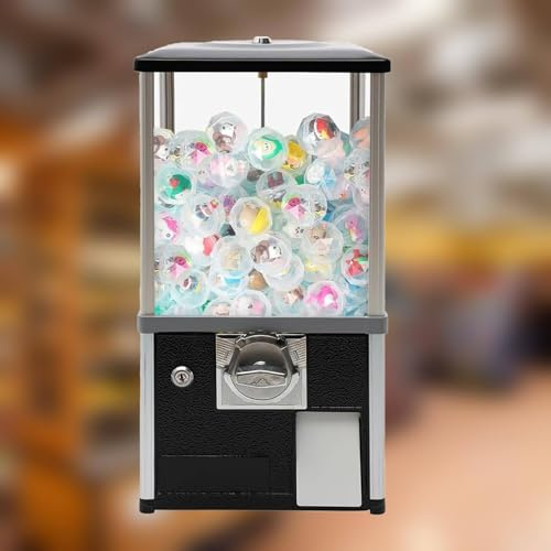 YLANMEI Kommerzieller Verkaufsautomat mit Schlössern, Münzautomat, Bonbon- und Kaugummiautomat für zu Hause,Black