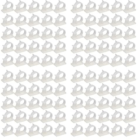 ANKROYU 100 Stück Selbstklebende Kabelclips, Nylon-Kabelführungsclips, hitzebeständige Kabel-Organizer-Clips, Wandkabelclips für Stromkabel, Ladekabel (XY-1720)
