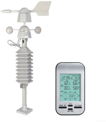 Anemometer Weather Station Indoor/Outdoor Temperature, Humidity, and Wind Speed