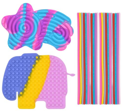 2Pcs Sensory Activity Board, Silicone Fidget Toys, for Stress Relief, Calming, Focus, ADHD, Fidget Toys Sensory Board, Sensory Toys For Autism Calm Down, for Kids 2+ & Adults with 20