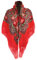 Russian Babushka Damen-Schal, Übergröße, traditioneller ukrainischer Stil, bedruckte Quasten, Schal für Damen, Winter, warm, 1 x Rot., Einheitsgröße