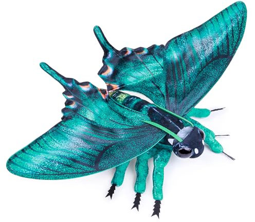 lilizzhoumax Grünbandiger Schwalbenschwanzschmetterling Stofftier Plüschtier realistisches Schmetterling Plüsch schönes Tier niedliche und weiche Geschenke für Kinder Jungen und Mädchen 10.6” Grün