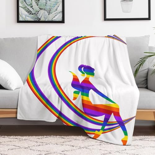 Regenbogen, Weiblich Kuscheldecke – Warme Und Weiche Wolldecke Für Herbst- Und Winterabende, Ideal Für Ihr Zuhause 100×130cm