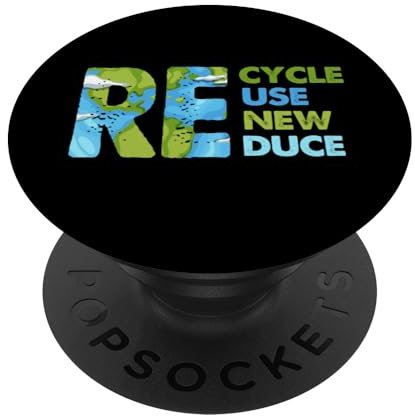 Recycling Use Renew Reduce Umweltfreundliche Botschaft zur Erde PopSockets Klebender PopGrip