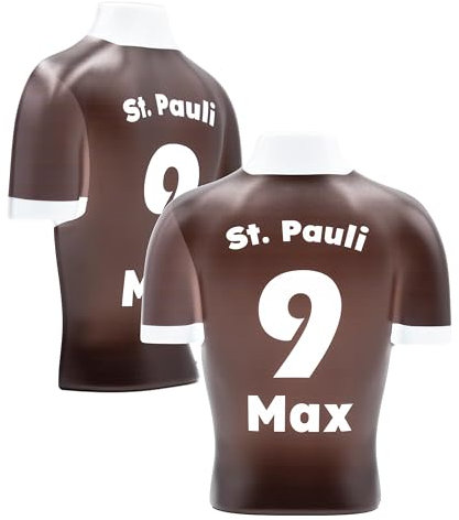 LAMPARENA - Fußball Leidenschaft leuchtet – LED Nachtlicht für Kinder & Erwachsene, personalisierte Trikot Lampe & Geschenk für Fans [Braun | 25x30 cm]