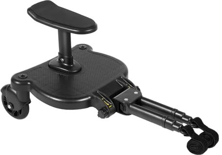 2in1 Buggy Board mit Sitz, Trittbrett für Kinderwagen Universal, Inklusive gepolstertem Kissen rutschfester Oberfläche Stehbrett 360°Zweirad Design, von 2 bis 6 Jahren