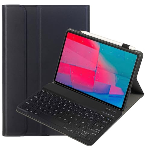 leleyo Custodia per tastiera Lenovo Tab M10 Plus 10,3 pollici FHD (TB-X606F/TB-X606X)/K10 (TB-X6C6) Custodia con tastiera magnetica rimovibile per Tab M10 Plus QWERTZ layout tedesco, nero