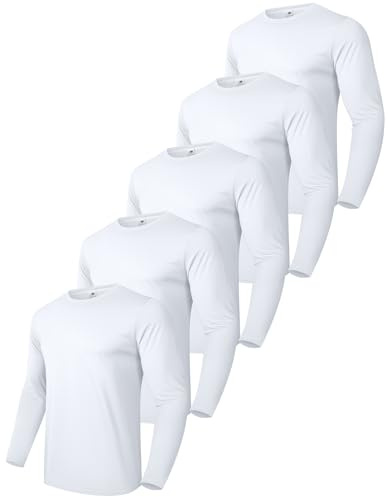 Boyzn Herren 3 or 5 Pack Baumwolle T-Shirts, Langarm Rundhals Sport T-Shirts, Baumwolle Gym Workout Laufshirts für Männer
