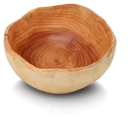 LUPATDY Cuenco de madera para frutas, ensaladera de madera natural, cesta irregular y creativa hecha a mano, cesta decorativa para frutas, ensaladas y aperitivos (15-19 cm)