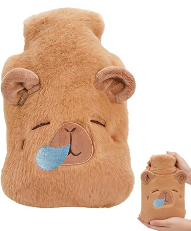 Carpincho – Wärmekissen mit Cartoon-Motiv, 23 x 15 x 3 cm, weich und warm für den Körperkomfort, Flaschen für Beine