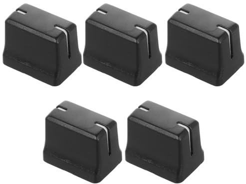 5 Stück Faderknöpfe für Mischpult und Audiomixer, Schwarz Kunststoff | Schieberegler Zubehör, Einfache Bedienung und Präzise Einstellung, für Tonkonsole, 1x4mm