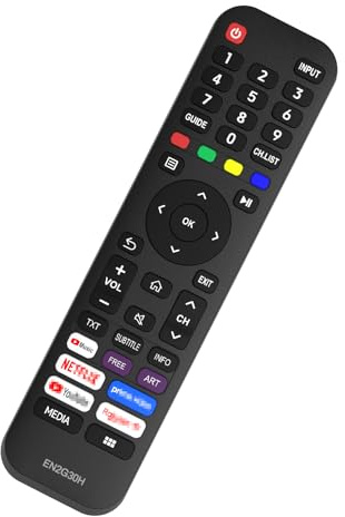 for Hisense TV Remote Replacement, Universal VIDAA Remote Control EN2G30H/EN2A30 for All Hisense Smart TVs,with Netflix, Prime Video, YouTube, Rakuten-TV