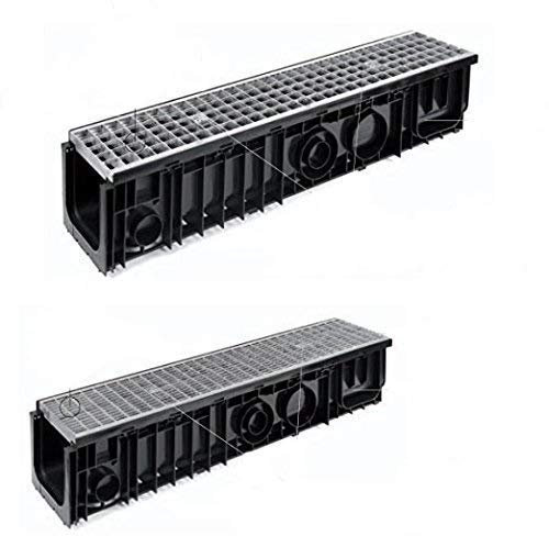 CANALETTA BORDO IN PLASTICA GRIGLIA ZINCATA ACCIAIO ZINCATO PORTATA B 125 (CM 25x20x100 MAGLIA 33X11 ANTITACCO)