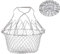 Xrten Cesta para Freír, Cestillo Freidora Acero Inoxidable, Cesta de Papas Fritas, Cesta de Comida Colador, Multiusos Cesta Vaporera Plegable para Freír, Cocinar, Colador, Herramientas Cocina