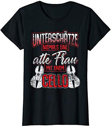 Cellist Geschenk Alte Frau klassische Musik Cello T-Shirt