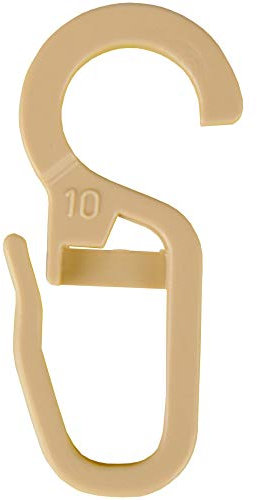Faltenlegehaken im 50er Pack, Faltenhaken für Gardinenringe mit bis zu Ø 9 mm (Stärke) in der Farbe: Beige