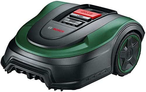 Bosch Robotic Lawnmower Indego S 500 (with 18V Battery, Docking Station Included, Cutting Width 19 cm, for lawns of up to 500 m², in Carton Packaging)