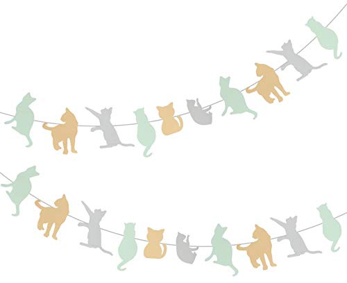 Amosfun Tierform Banner 300X20X15Cm Party Dekoration Mit Katzen Girlande Für Geburtstag Tier Geburtstag Dekorationen Und Tier-Party-Dekorationen