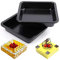 2 Pezzi Tortiera Quadrata In Acciaio Inox Da 22cm, Teglia Forno Quadrata, Placca Da Forno Acciaio Satinato, Rivestimento Antiaderente Facile Da Pulire, In Acciaio Al Carbonio, per Torte, Lasagne, Nero