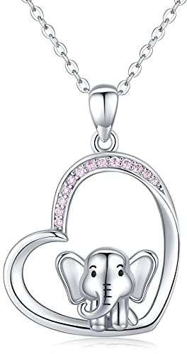 Midir&Etain Elefant Kette 925 Sterling Silber Elefant Anhänger Halskette Nette Tier Halskette Schmuck Elefant Geschenke für Frauen Mädchen