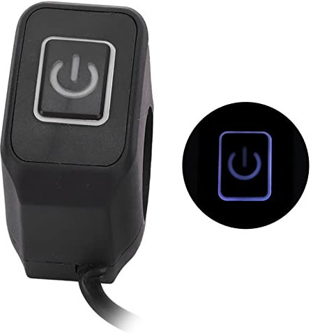 Akozon Motorrad Lenkerschalter, 22mm Motorrad Lenker Kippschalter Ein Aus Druckknopf Schalter Lenkerschalter Wasserdichter Fahrrad Scheinwerfersteuerung Druckschalter für Scheinwerfer (Weiß)