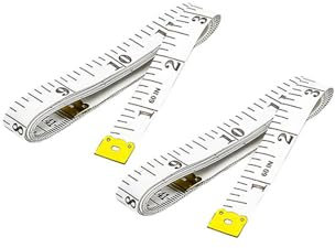 Doppelseitiges Körpermaßband 60 Zoll / 150 cm perfekt zum Messen von Körper und Nähband/Lineal Weiß und Schwarz